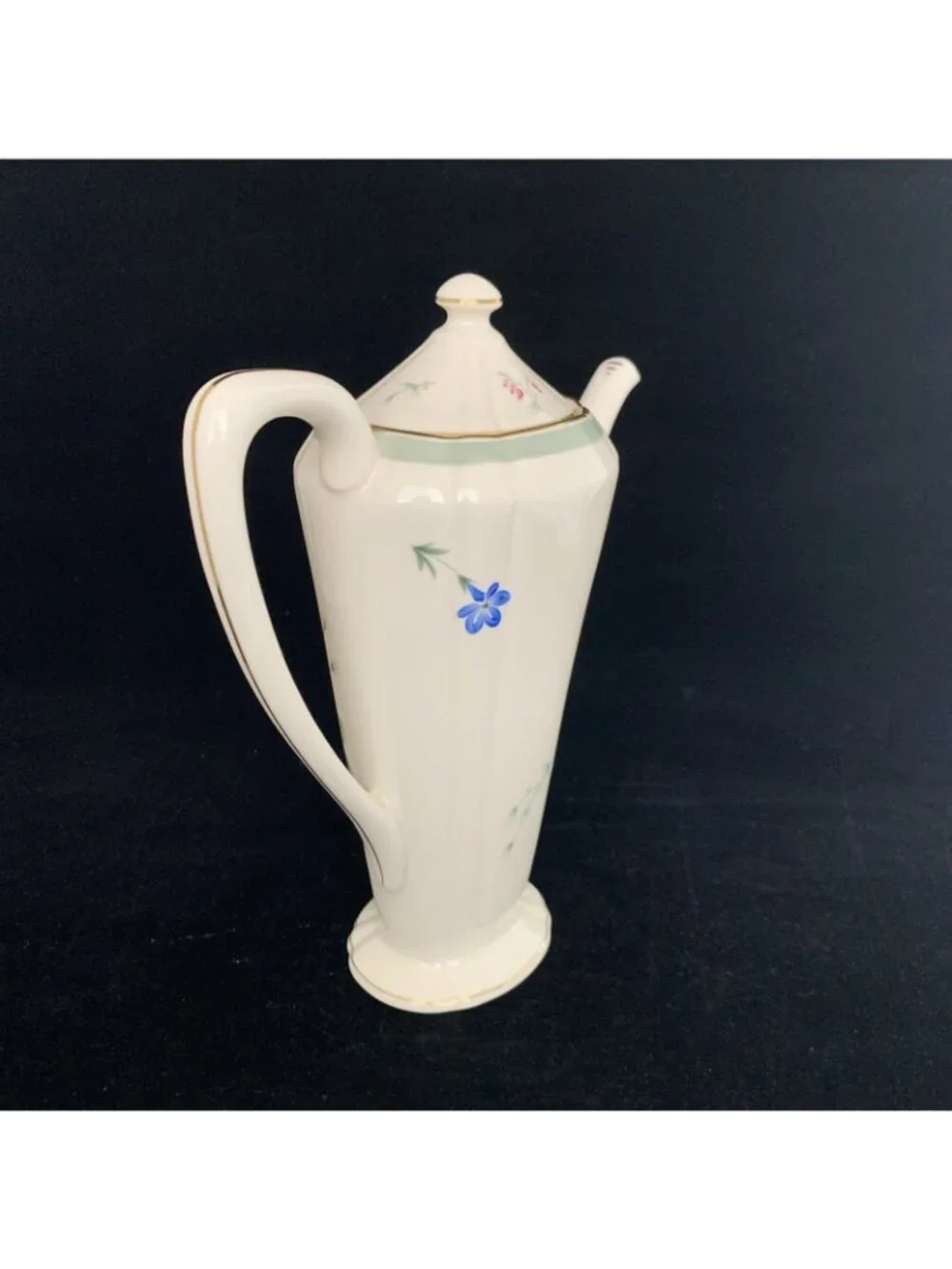 Vintage Frederik Lunning Coffee Pot 1037 E Challinor Signed Floral Porcelain 7.5 - Picture 3 of 12